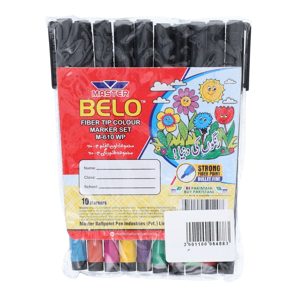 Master Belo Fiber Tip Color Marker Set M-610 WP