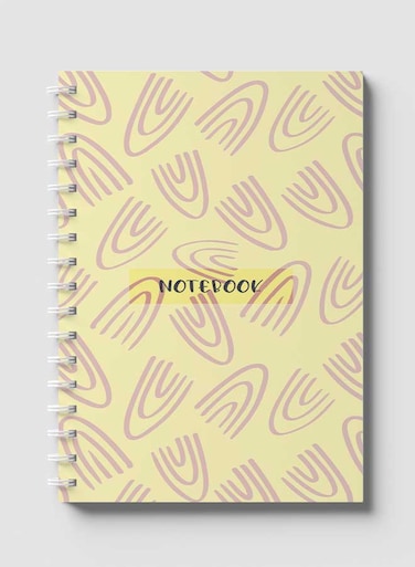 Lowha Spiral Notebook With 60 Sheets And Hard Paper Covers With Abstract &amp; Doodle Design, For Jotting Notes And Reminders, For Work, University, School