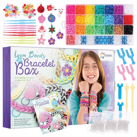 Loom Rubber Bands Bracelet Making DIY Craft Kit - 7000+ pcs