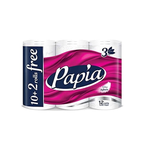Papia Toilet Paper Velvet Flower - 12 Rolls