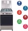 Nobel 50 x 50 Gas Cooker, 4 Gas Burners, Gas Oven With Grill Function, Enamel Grids Lid Stainless Steel Top, Made in Turkey NGC5000 Silver