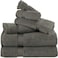 Comfy 6 Piece Highly Absorbent Combed Cotton 550 GSM Hotel Quality Towel Set - Charcoal Grey