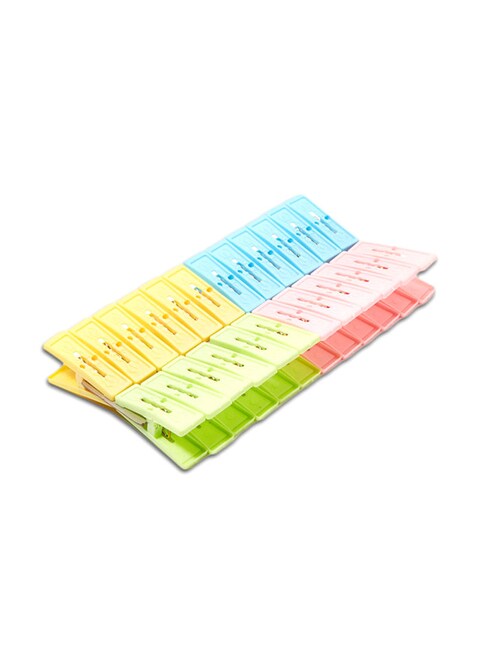 Marrkhor 24-Piece Cloth Drying Pegs/Clips Set Multicolour 6Centimeter