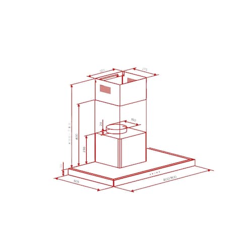 Hoover Built-In T-Shape Hood 90cm, HTH-A90-SBI