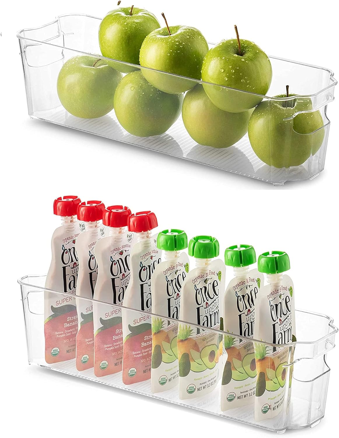 Buy Atraux 16-PCs Long Narrow Clear Plastic Storage Bin, Closet ...