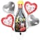 Party Time 5pcs Valentines Day Balloon Set of Love XOXO Wine Foil Balloon and Heart Foil Balloons For Anniversary D&eacute;cor, Proposal D&eacute;cor, Wedding D&eacute;cor, Valentines Day Decorations