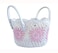 Multipurpose Storage Cotton Basket Pink and White 27cmx15cm
