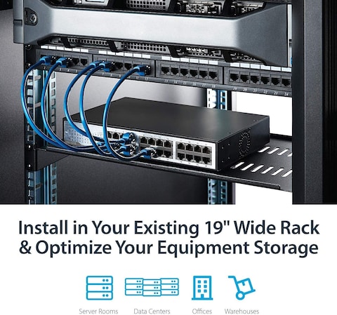 1U Vented Rack Mount Shelf 10&quot; Deep - Durable and Heavy Duty Steel - Network Rack Shelf