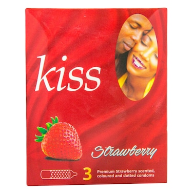 Kiss Strawberry Condom 3 Pieces