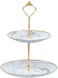 Aiwanto 2-Tier Cupcake Stand Tower Dessert Display Plate Serving Tray Guest Gift  Dish Treat Stacked Pastry Fruit Serving Platter Carrier for Gift Tea Party Restaurant