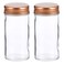 Harmony Glass Spice Jar 90ml 2 Pieces - Clear Glass Rose Gold Lid