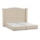 In House Al Dimashqi Linen Bed Frame - King - 200x200cm - Light Beige