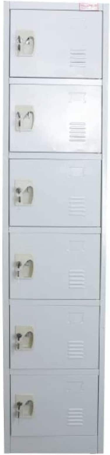 Galaxy Design Six Door Metal Locker Cabinet With Plastic Handle Grey Color Size (L x W x H) 45 x 45 x 183 Cm Model - GDF-6T.No Installation included &amp; No Warranty.