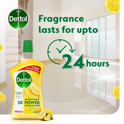Dettol Lemon 3X Power Antibacterial Floor Cleaner, 900ml