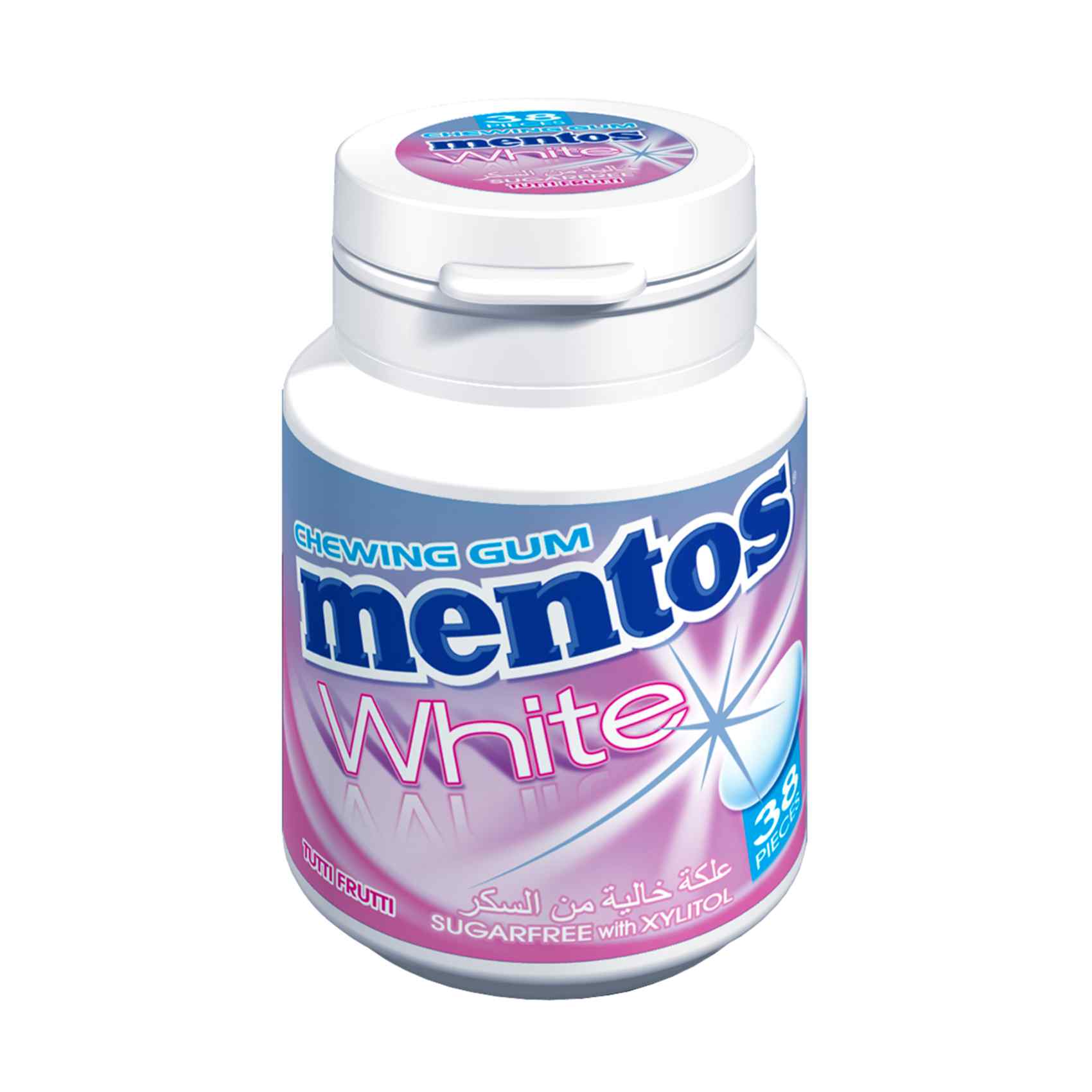 Mentos White Sugar Free Chewing Gum Tutti Frutti Flavour 54g