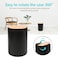 Bamboo Bathroom Accessory Set, 6 Pieces Bath Set- Soap Dish Toothbrush Holder Rinse Cup Lotion Bottle Trash Can Toilet Brush - Practical Toilet Kit for Home Washing Room，Black