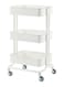 Worlkto 3-Tier Utility Cart Storage Rack With Wheels White
