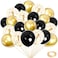 Party Time 24-Pieces 12 inches Gold and Black Latex Balloon &amp; Confetti Balloons Balloons Set with Ribbon Roll For Father's Day, Bridal Shower, Wedding D&eacute;cor, Anniversary Balloon &amp; Birthday Party Decor