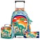 Eazy Kids - 17" Set of 3 Trolley School Bag Lunch Bag &amp; Pencil Case Dinosaur - Orange