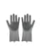 Generic Magic Silicone Gloves With Wash Scrubber Grey 35.7 x 16.5cm