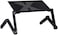 Generic Meetion Laptop Table Folding Aluminum Computer Desk Adjustable Bed Sofa Office Notebook Table Dual Cooling Fan Pc Stand With Mouse Pad (Black)