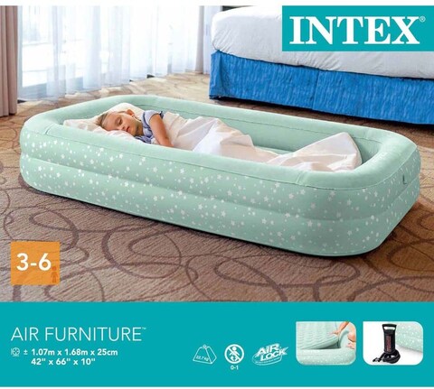 Intex 66810 Kids Travel Bed Set With Hand Pump, White, 1.07M*1.68M*25Cm