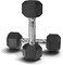 H PRO Rubber Encased Hex Dumbbell Hand Weight Pair - 9Kg x 2