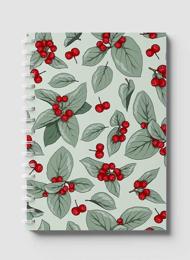 Lowha Spiral Notebook With 60 Sheets And Hard Paper Covers With Abstarct Flower Design, For Jotting Notes And Reminders, For Work, University, School