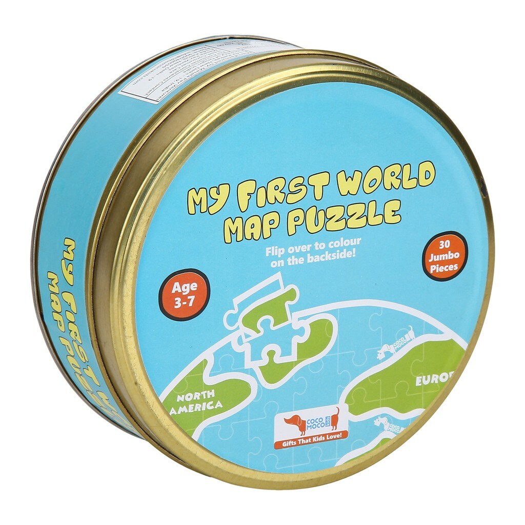 Buy Coco Moco - World Map Puzzle 30 pcs 2in1 Colouring Puzzle - STEM ...