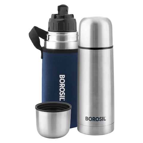 Borosil Hydra Vacuum Insulated Thermo Flask Blue 350ml