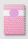 Lowha Spiral Notebook With 60 Sheets And Hard Paper Covers With Abstract Pink &amp; White Cube Design, For Jotting Notes And Reminders, For Work, University, School