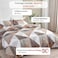 Luna Home-King Size 6 pieces bedding set , Simply geometric print, brown with grey.
