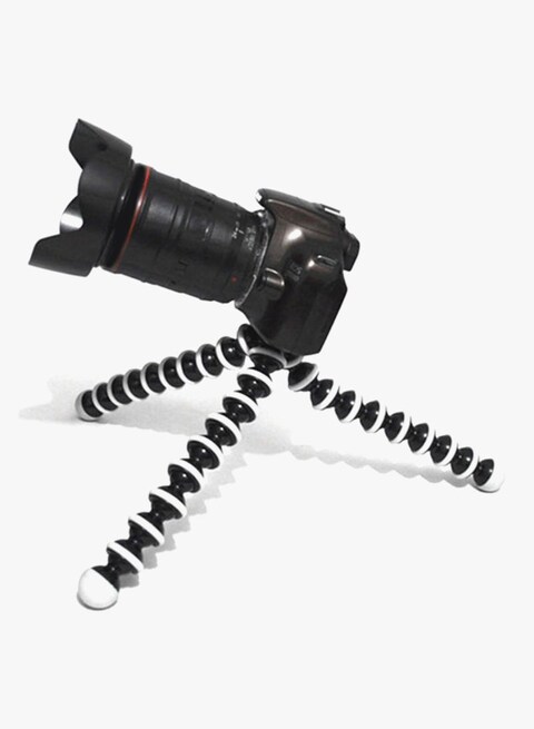 Generic - Flexible Tripod Stand Gorillapod With Phone Clip Adapter Black/White