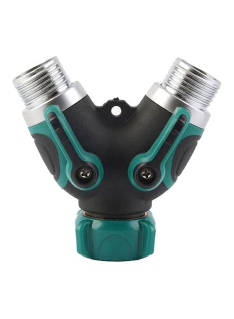 Generic Y Shape Hose Splitter Green/Black/Silver 95X90X44mm