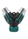 Generic Y Shape Hose Splitter Green/Black/Silver 95X90X44mm