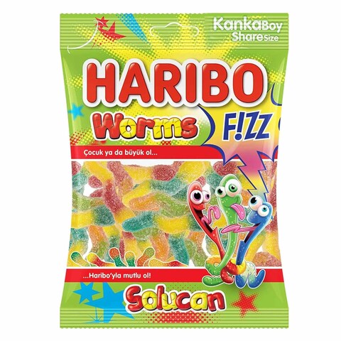 Haribo Jelly Gum Worms Fizz 80GR