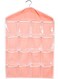 Generic Clothes Storage Bag Simple Transparent 16 Partings Clothes Hanging Bag Pink