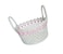 Multipurpose Storage Cotton Basket White and Pink 27x15cm
