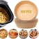 Showay 100PCS Air Fryer Disposable Paper Liner, Necomi Non-stick Disposable Air Fryer Liners, Baking Paper for Air Fryer Water-proof, (Natural), PAPERL16-100P