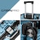 Cabinpro Lightweight Aluminum Frame Fashion Luggage Trolley Polycarbonate Hard Case Medium Checked Luggage with 4 Quite 360&deg; Double Wheels CP001 Dark Blue