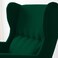 إن هاوس كرسي ملكي قطعتين كتان بظهرية مجنحة مع مسند للقدمين - أخضر غامق - E3