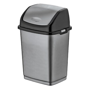 Dunya 09701 Fantasy Swing Dustbin 5L Grey/Black