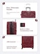 PARA JOHN Single Size, Cabin Carry 20" Check-in luggage trolley,  Matrix Luggage Trolley, Burgundy  20 Inch