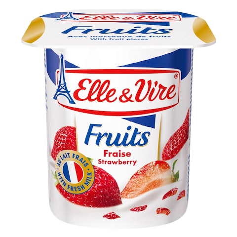 Buy Elle  Vire Strawberry Fruit Yoghurt 125g in UAE