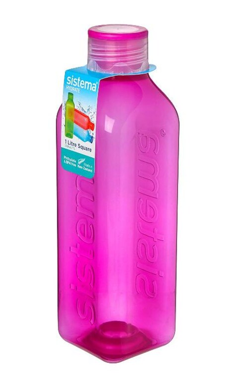 Sistema 1L Square Water Bottle Purple