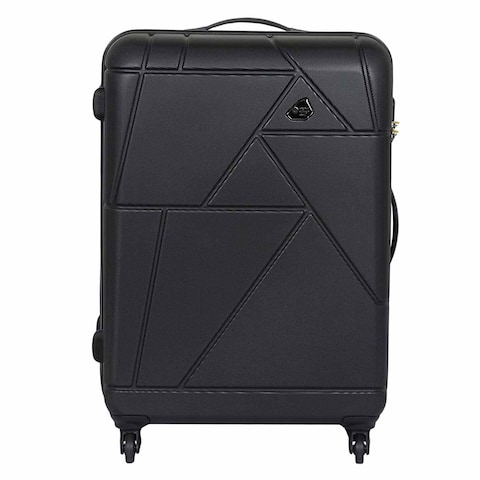 Verona Spinner Texture Suitcase Black 76cm