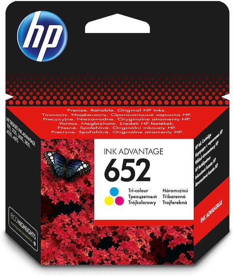 HP 652 Ink Advantage Cartridge, Tri-Color - F6V24Ae