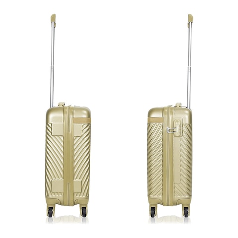 Senator Hard Case Cabin Suitcase Luggage Trolley For Unisex ABS Lightweight Travel Bag with 4 Spinner Wheels KH1065 Tea Green