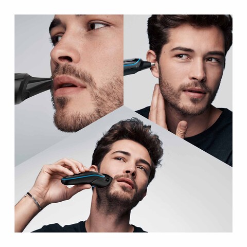 Braun All In One Hair Trimmer With Gillette Fusion5 ProGlide Razor- Black/Blue - MGK5280