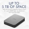 LaCie Mobile Drive 1TB External Hard Drive Portable HDD - Moon Silver, USB-C 3.2, for PC and Mac, Post-Consumer Recycled, with Adobe All Apps Plan and Rescue Services (STLP1000400)